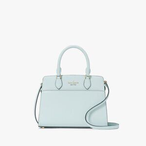 Madison Saffiano Leather Small Satchel Blue Glow